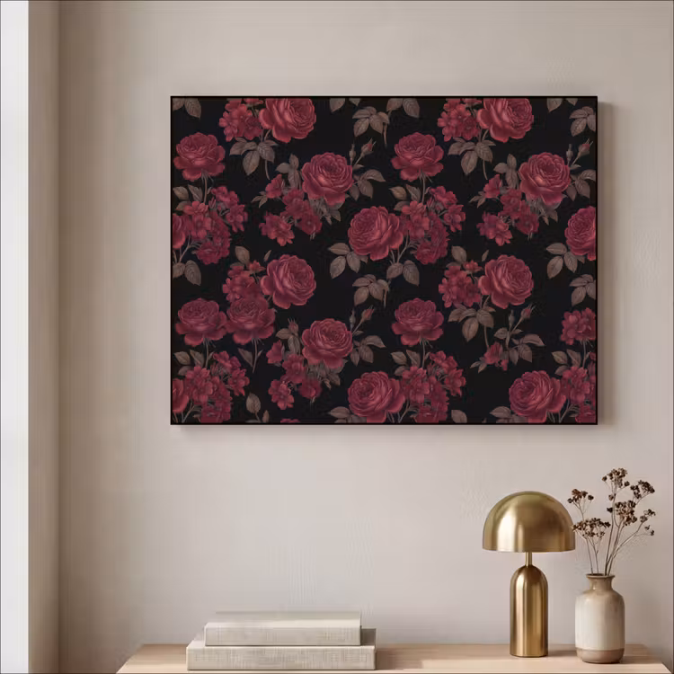 Art Frame - Bloemen - Roos - Patroon - Klassiek - Rood — 3