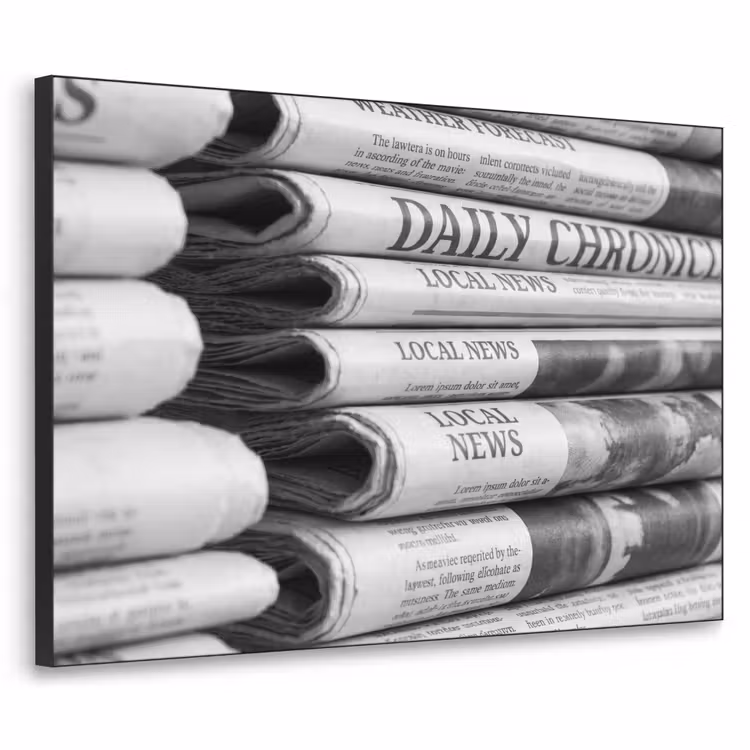 Art Frame - Krant - Stapel - Nieuws - Zwart-wit - Media — 1