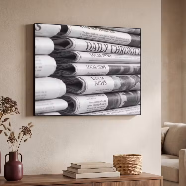 Art Frame - Krant - Stapel - Nieuws - Zwart-wit - Media — 4