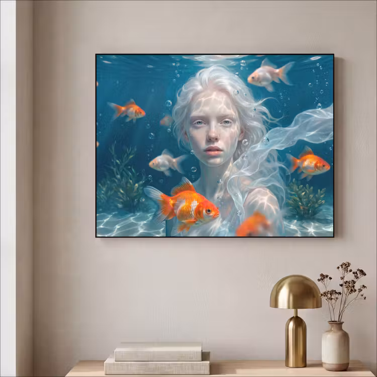 Art Frame - Mens - Onderwater - Vis - Modern - Blauw — 3