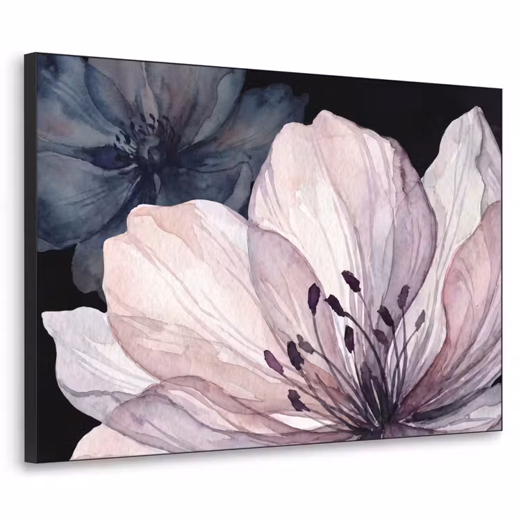 Art Frame - Bloemen - Aquarel - Modern - Roze - Donker — 1