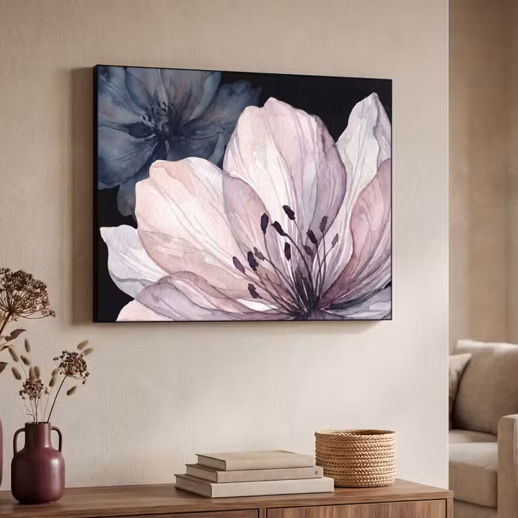 Art Frame - Bloemen - Aquarel - Modern - Roze - Donker — 4
