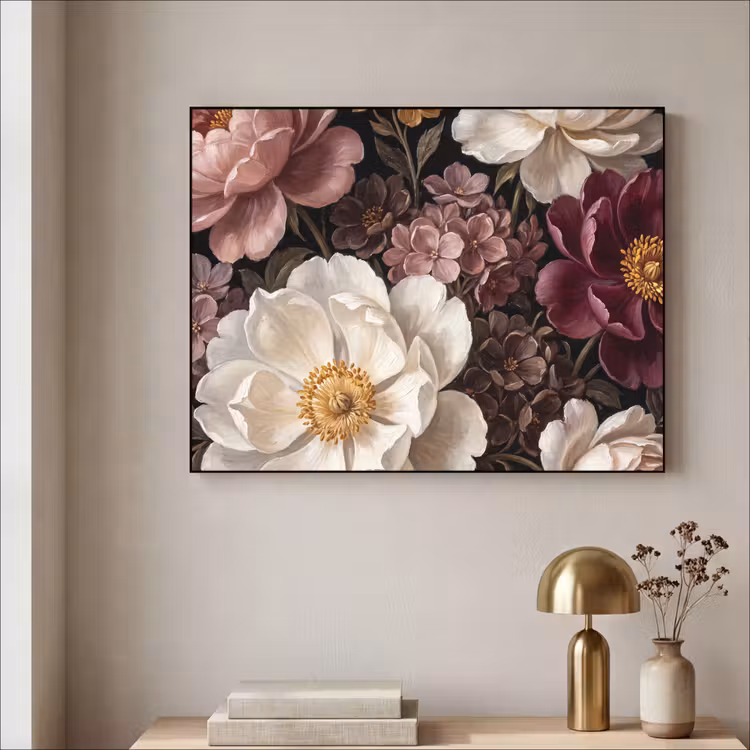 Art Frame - Bloemen - Boeket - Klassiek - Donker - Rood — 3