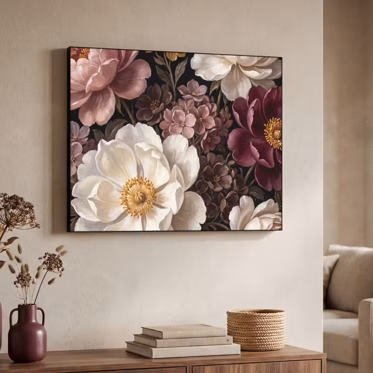 Art Frame - Bloemen - Boeket - Klassiek - Donker - Rood — 4