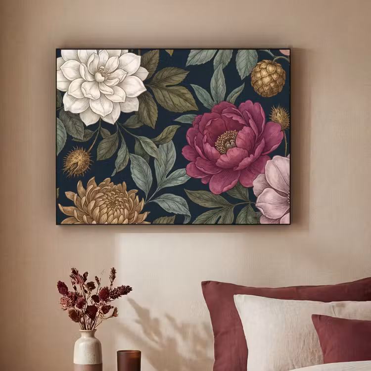 Art Frame - Bloemen - Botanisch - Illustratie - Donker - Vintage — 2