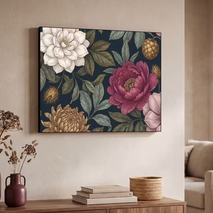 Art Frame - Bloemen - Botanisch - Illustratie - Donker - Vintage — 4