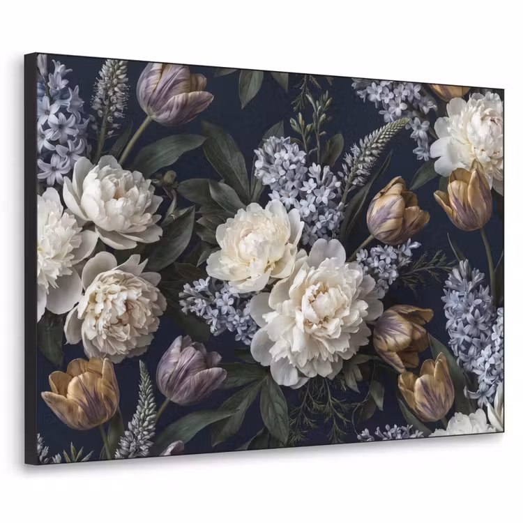 Art Frame - Bloemen - Donker - Elegant - Natuur - Wit — 1