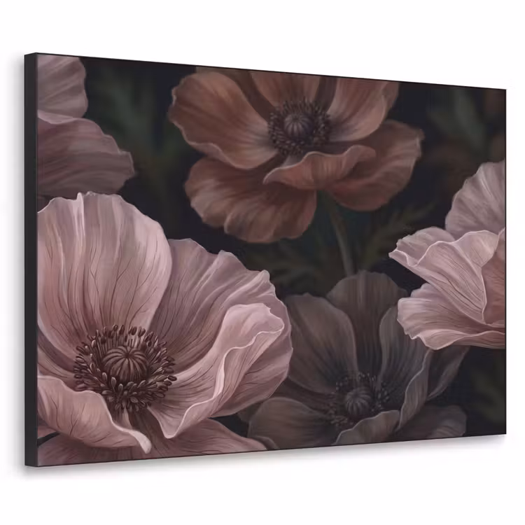 Art Frame - Bloemen - Natuur - Roze - Donker - Modern — 1
