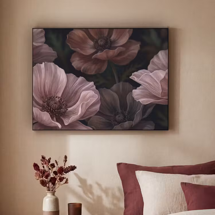 Art Frame - Bloemen - Natuur - Roze - Donker - Modern — 2