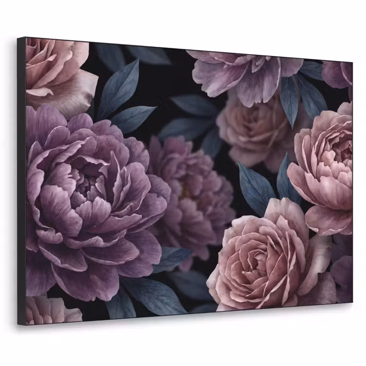 Art Frame - Bloemen - Patroon - Donker - Botanisch - Paars — 1