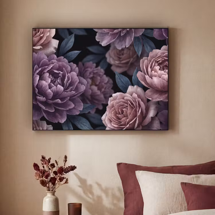 Art Frame - Bloemen - Patroon - Donker - Botanisch - Paars — 2