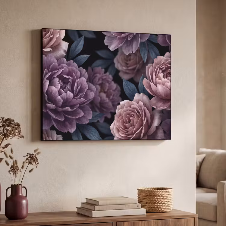 Art Frame - Bloemen - Patroon - Donker - Botanisch - Paars — 4