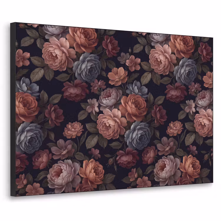 Art Frame - Bloemen - Patroon - Vintage - Donker - Roze — 1