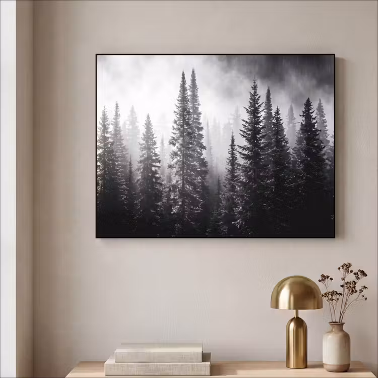 Art Frame - Bos - Mist - Winter - Monochroom - Natuur — 3