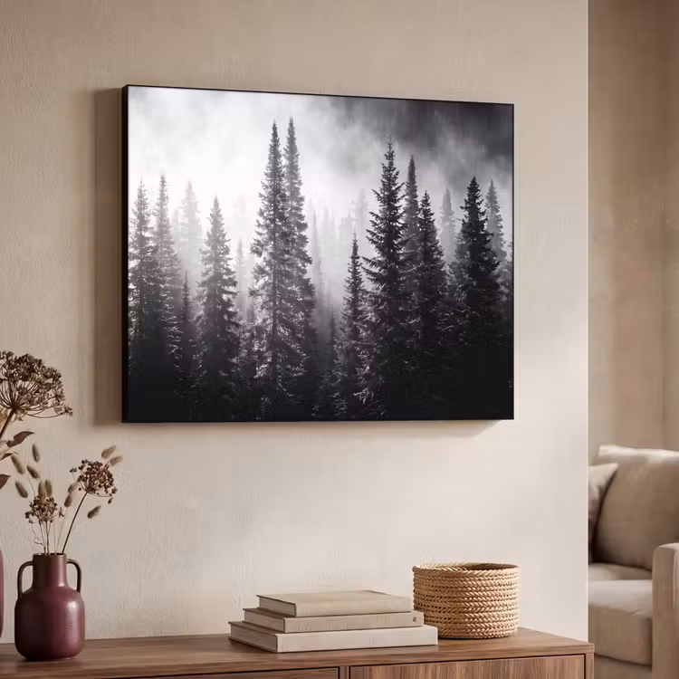 Art Frame - Bos - Mist - Winter - Monochroom - Natuur — 4