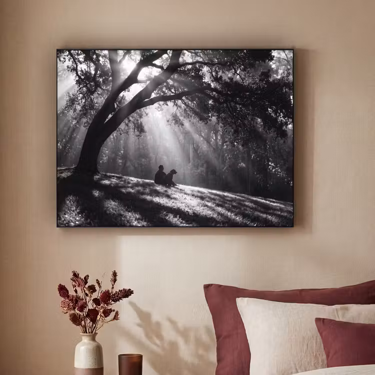Art Frame - Mens - Hond - Natuur - Zwart-wit - Silhouet — 2