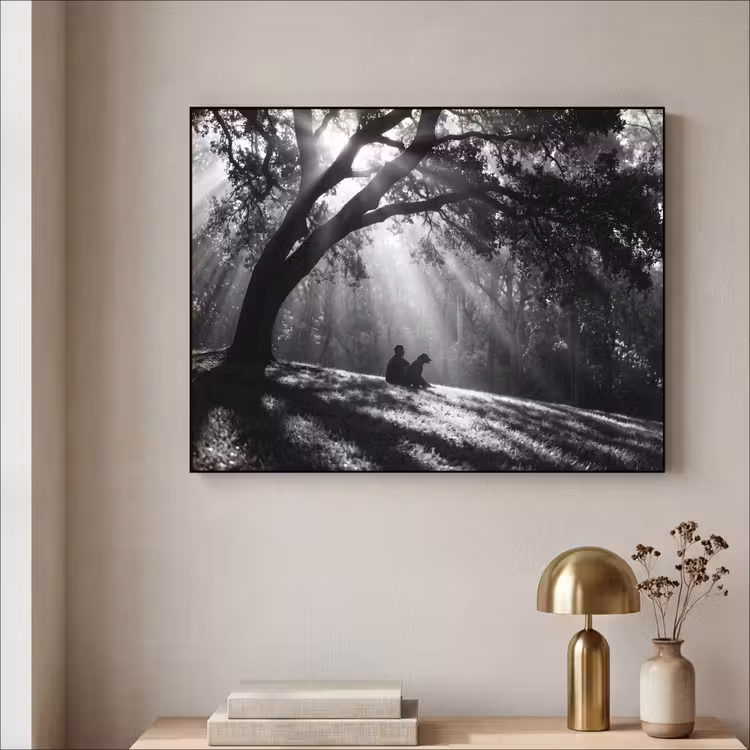 Art Frame - Mens - Hond - Natuur - Zwart-wit - Silhouet — 3