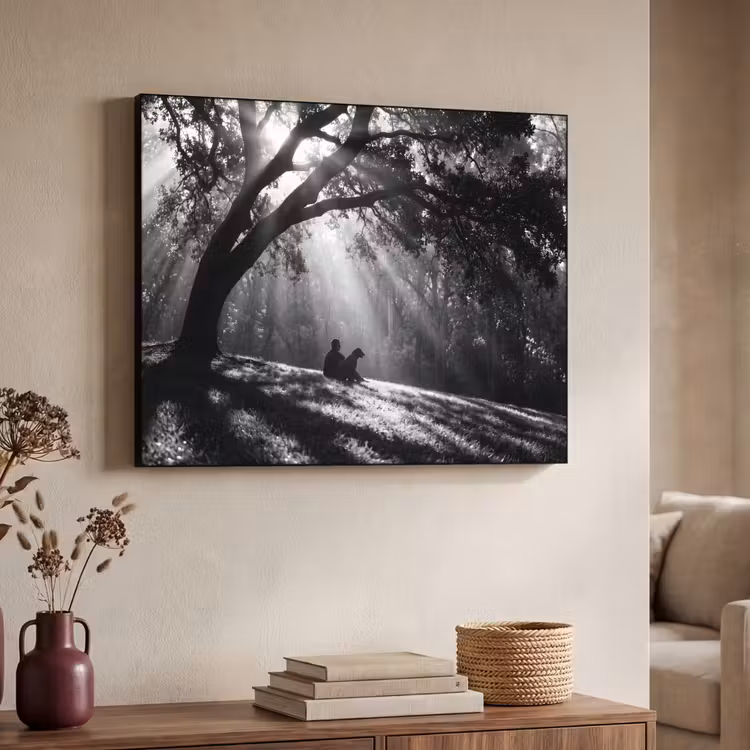 Art Frame - Mens - Hond - Natuur - Zwart-wit - Silhouet — 4