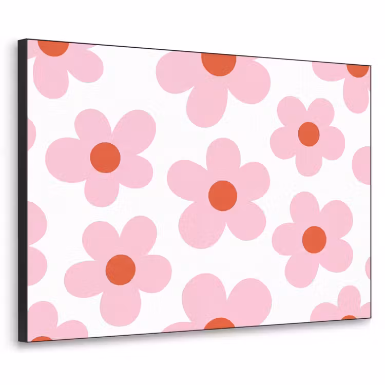 Art Frame - Bloemen - Patroon - Modern - Roze - Wit — 1