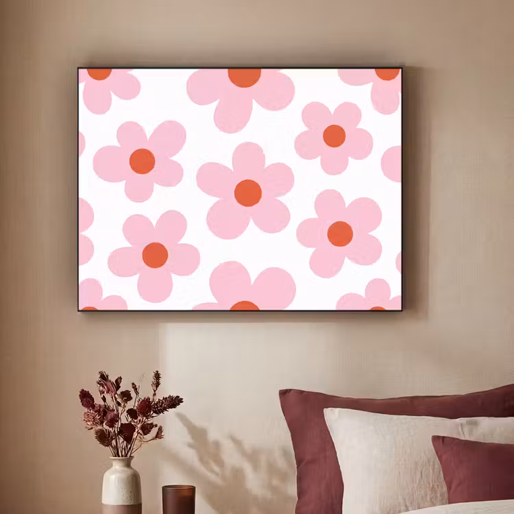 Art Frame - Bloemen - Patroon - Modern - Roze - Wit — 2