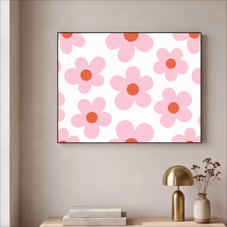 Art Frame - Bloemen - Patroon - Modern - Roze - Wit — 3