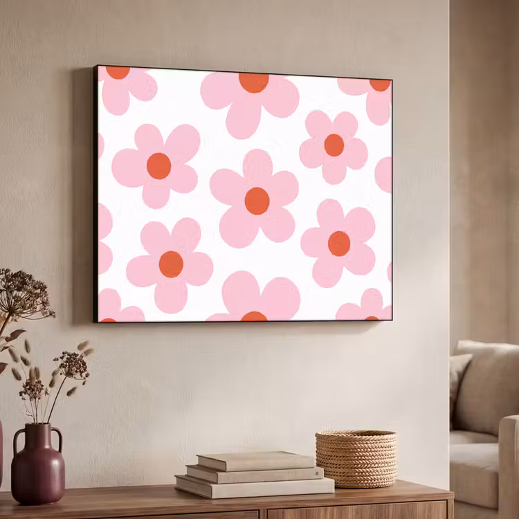 Art Frame - Bloemen - Patroon - Modern - Roze - Wit — 4