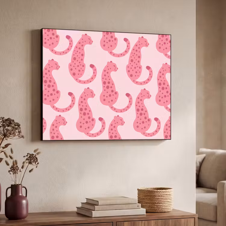 Art Frame - Kat - Gevlekt - Dieren - Patroon - Roze — 4