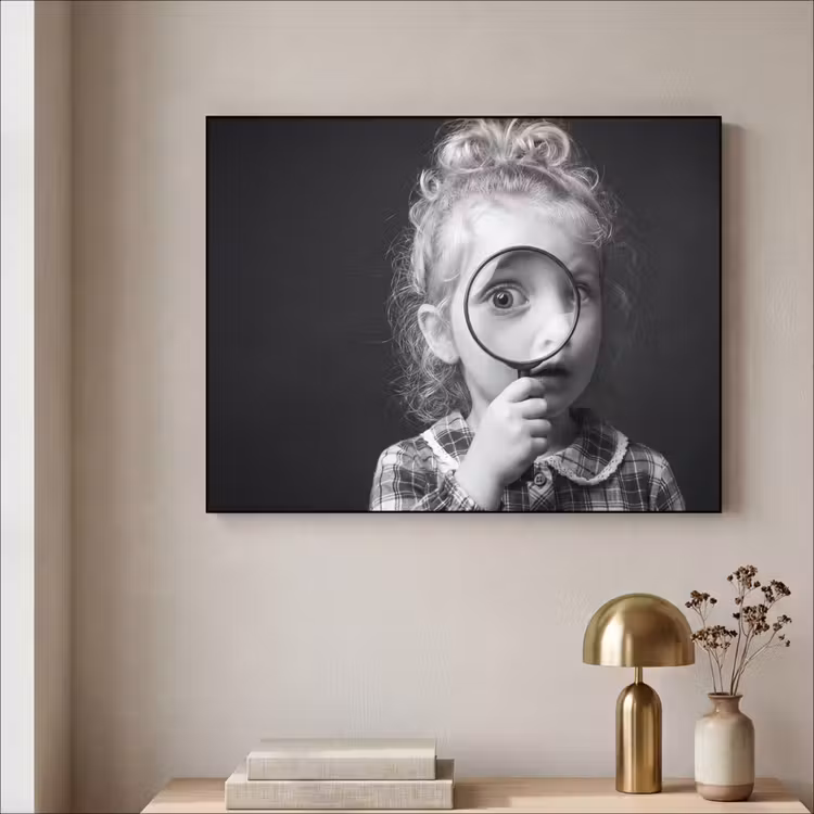 Art Frame - Kind - Vergrootglas - Portret - Zwart-wit — 3