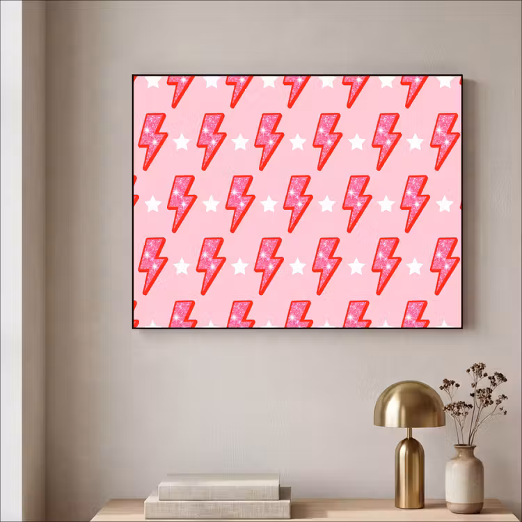 Art Frame - Patroon - Bliksem - Ster - Glitter - Roze — 3