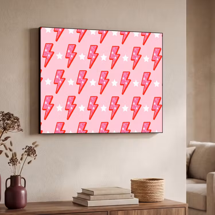 Art Frame - Patroon - Bliksem - Ster - Glitter - Roze — 4