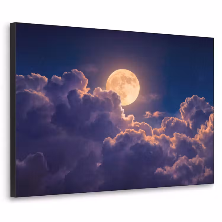 Art Frame - Maan - Wolken - Nacht - Oranje — 1