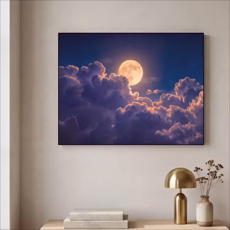 Art Frame - Maan - Wolken - Nacht - Oranje — 3