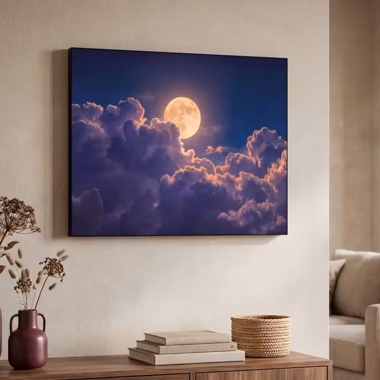 Art Frame - Maan - Wolken - Nacht - Oranje — 4