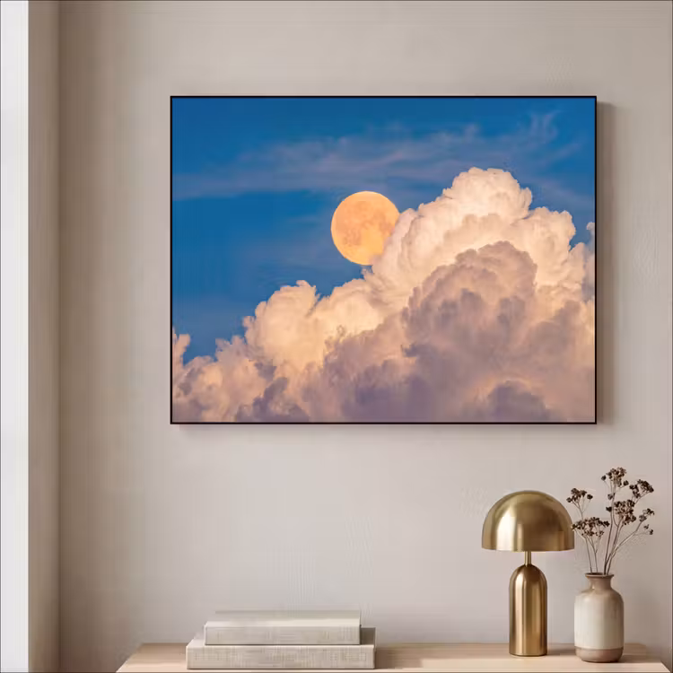 Art Frame - Maan - Wolken - Natuur - Oranje — 3