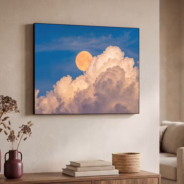 Art Frame - Maan - Wolken - Natuur - Oranje — 4