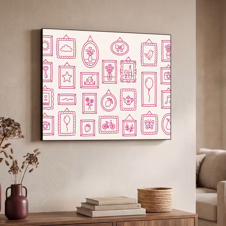 Art Frame - Illustratie - Collectie - Kunst - Minimalistisch - Roze — 4
