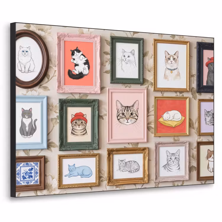 Art Frame - Kat - Portret - Dieren - Illustratie - Lijst — 1