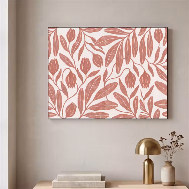 Art Frame - Bloemen - Patroon - Modern - Natuur - Bruin — 3
