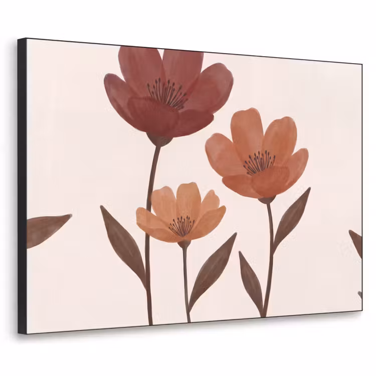 Art Frame - Bloemen - Abstract - Modern - Bruin - Decoratief — 1