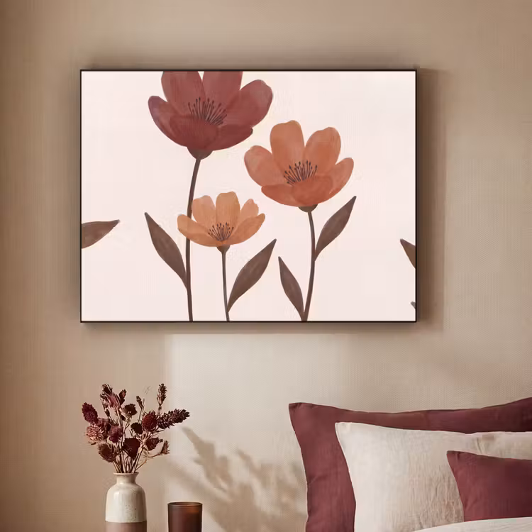 Art Frame - Bloemen - Abstract - Modern - Bruin - Decoratief — 2