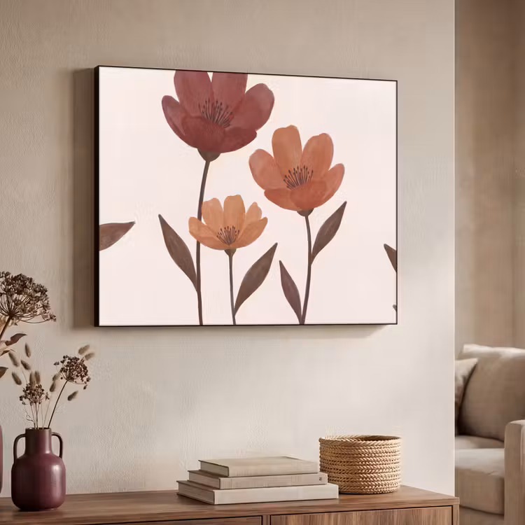 Art Frame - Bloemen - Abstract - Modern - Bruin - Decoratief — 4