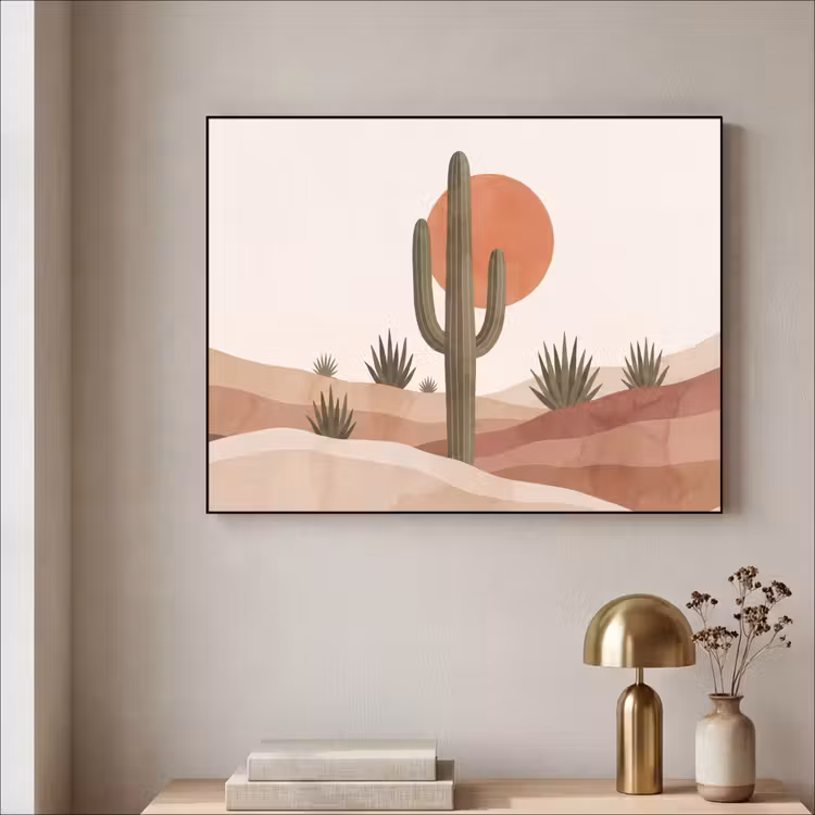 Art Frame - Cactus - Duinen - Modern - Landschap - Groen — 3