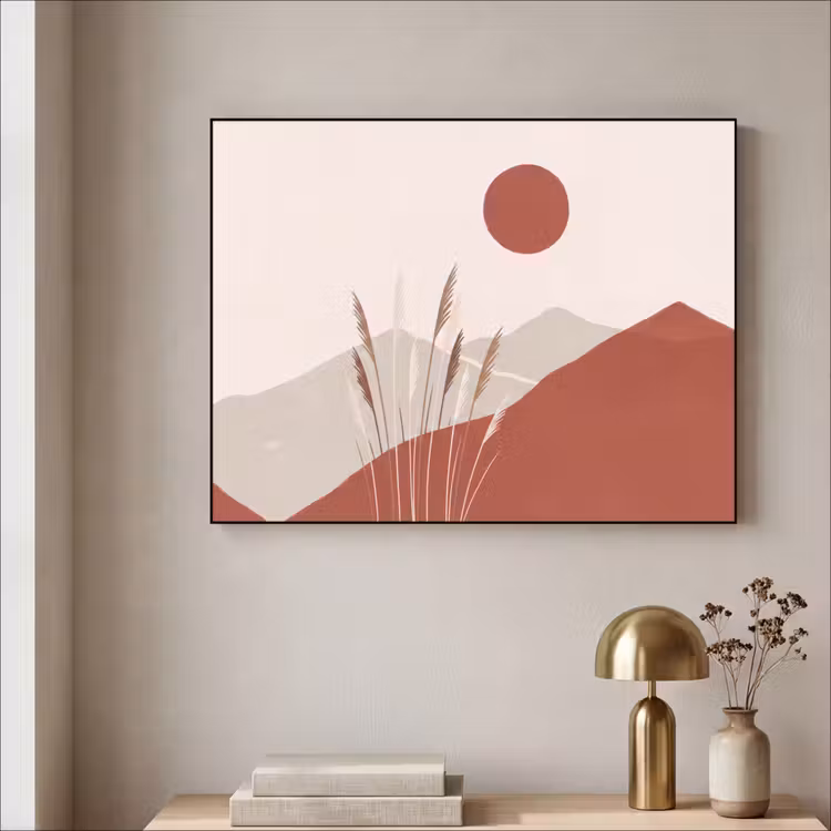 Art Frame - Gras - Landschap - Natuur - Abstract - Beige — 3