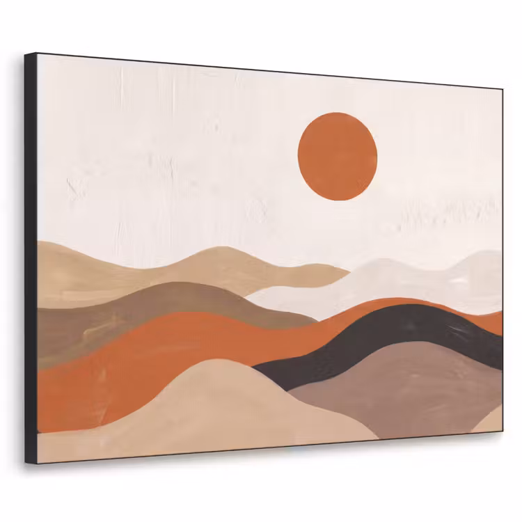 Art Frame - Landschap - Heuvels - Zon - Abstract - Oranje — 1