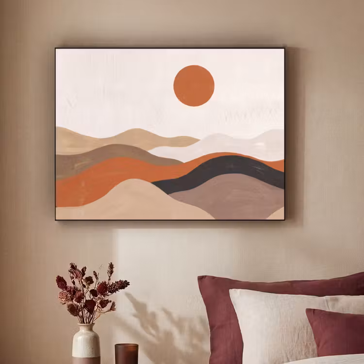 Art Frame - Landschap - Heuvels - Zon - Abstract - Oranje — 2