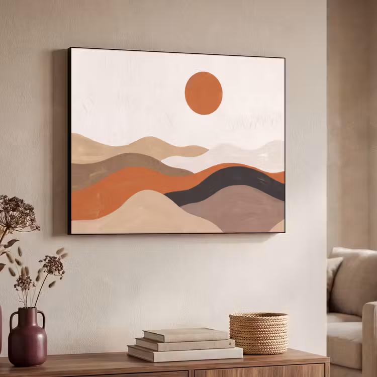 Art Frame - Landschap - Heuvels - Zon - Abstract - Oranje — 4