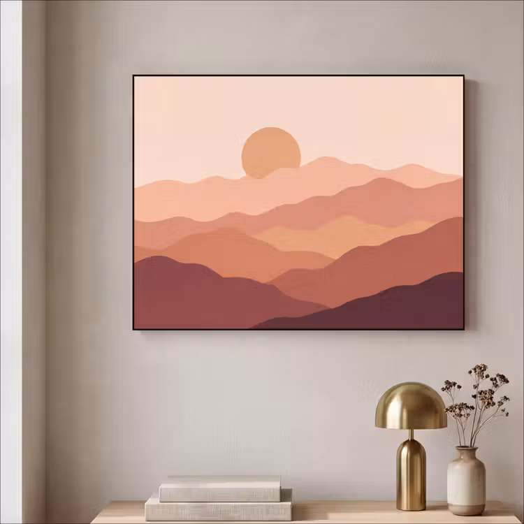 Art Frame - Natuur - Heuvels - Abstract - Modern - Oranje — 3