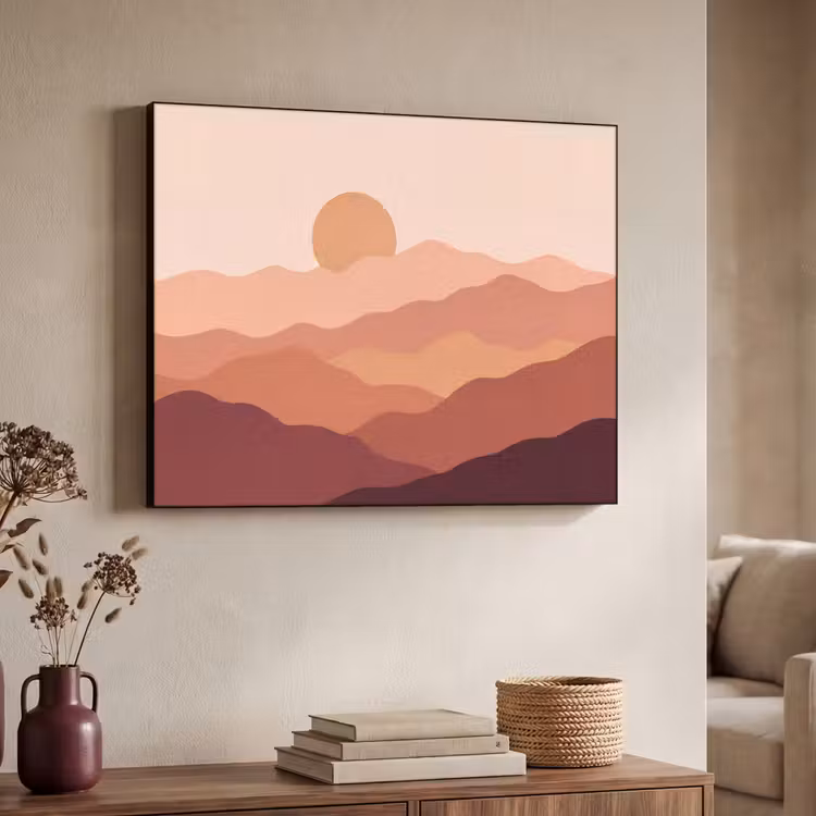 Art Frame - Natuur - Heuvels - Abstract - Modern - Oranje — 4