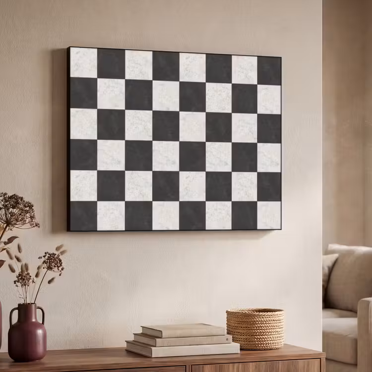 Art Frame - Dambord - Marmer - Zwart - Wit — 4