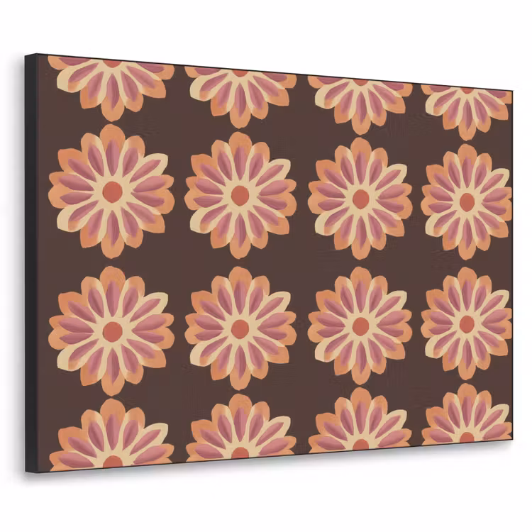 Art Frame - Bloemen - Patroon - Bruin — 1